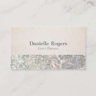 Sequin Glitter Glam Glitzy Linen Business Card
