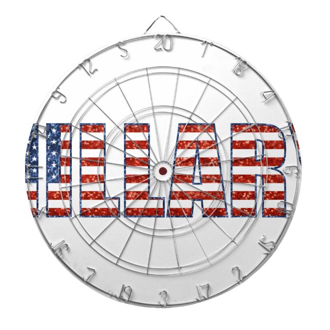sequin hillary dartboard (Front)