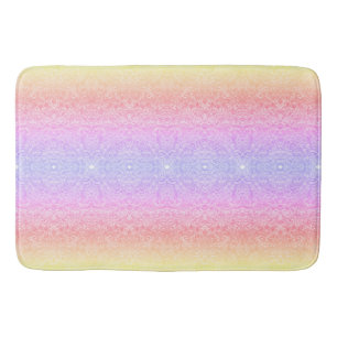 Sequin lace pattern gradient pink gold purple bath mat