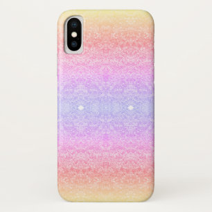 Sequin lace pattern gradient pink gold purple iPhone x case