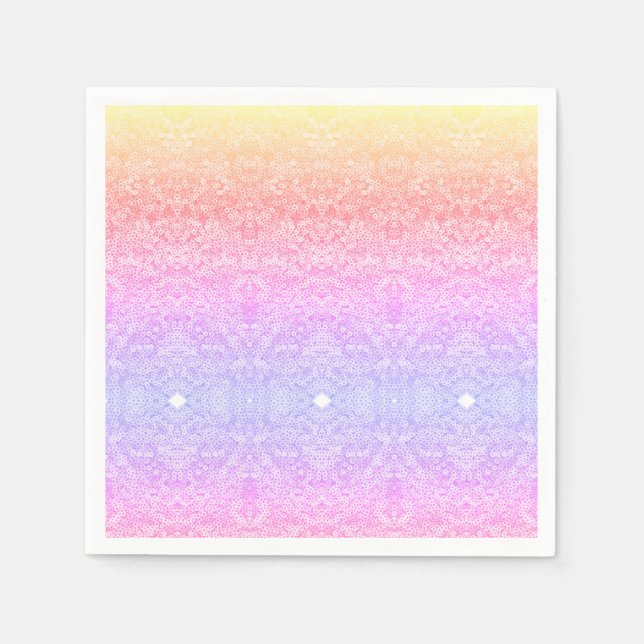 Sequin lace pattern gradient pink gold purple napkin (Front)