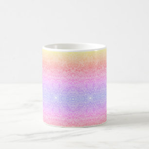 Sequin lace pattern ombre pink gold purple coffee mug