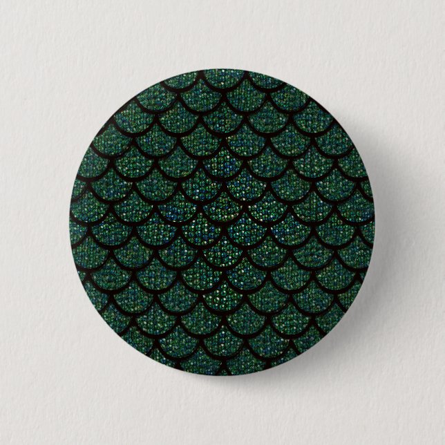sequin mermaid 6 cm round badge (Front)
