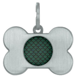 sequin mermaid pet name tag