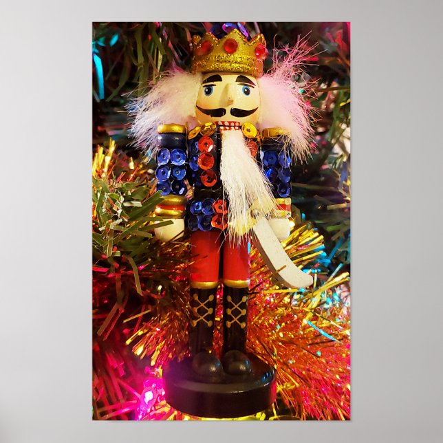 Sequin Nutcracker soldier christmas ornament Poster (Front)