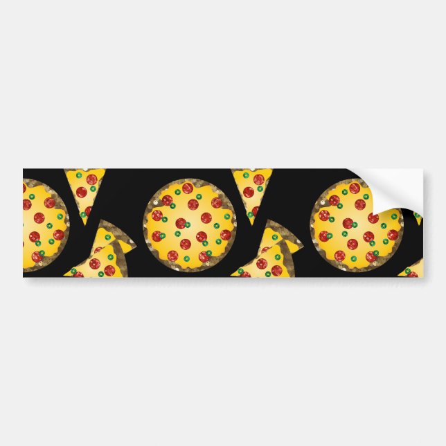 sequin pizza bumper sticker (Front)