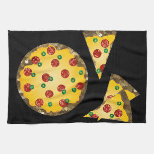 sequin pizza tea towel