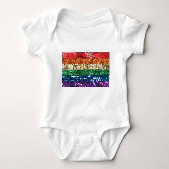 sequin pride flag baby bodysuit