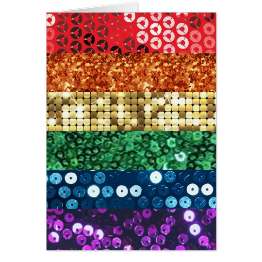sequin pride flag card