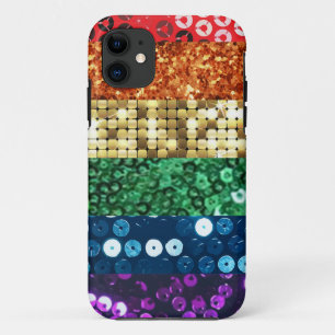 sequin pride flag iPhone 11 case