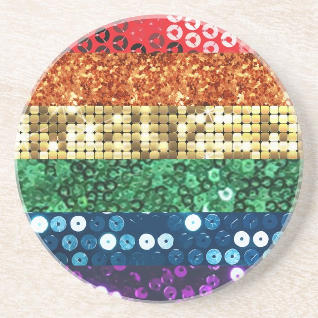 sequin pride flag coaster (Front)