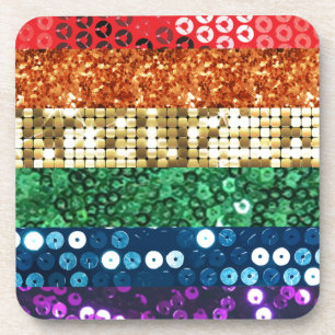 sequin pride flag coaster