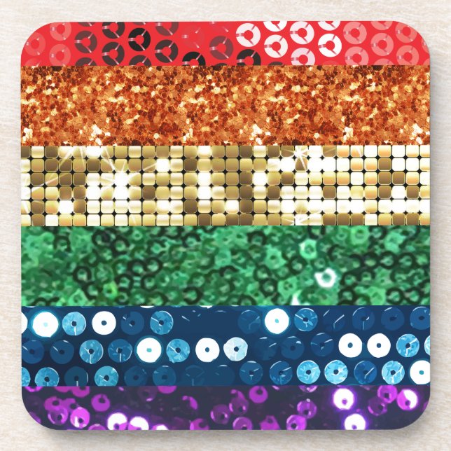 sequin pride flag coaster (Front)