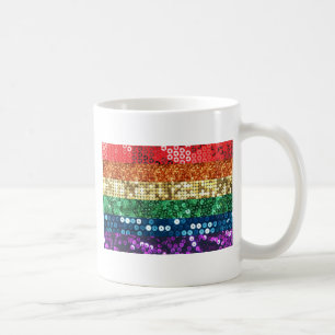 sequin pride flag coffee mug
