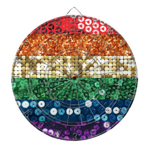 sequin pride flag dartboard