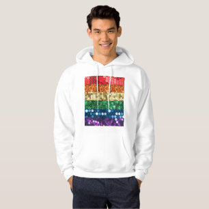 sequin pride flag mens hooded hoodie sweatshirt