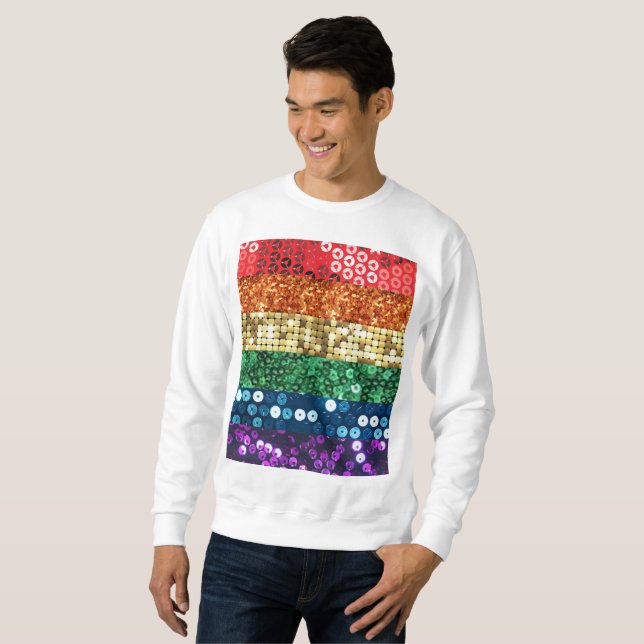 sequin pride flag mens sweatshirt (Front Full)