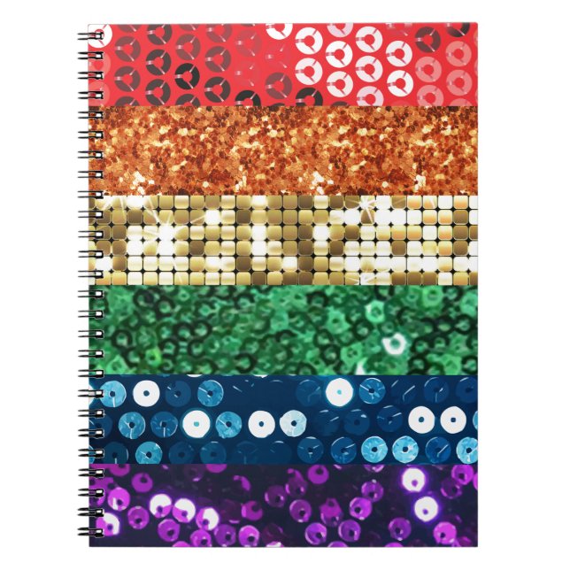 sequin pride flag notebook (Front)