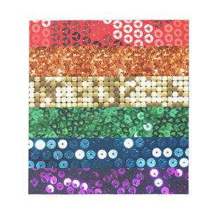 sequin pride flag notepad