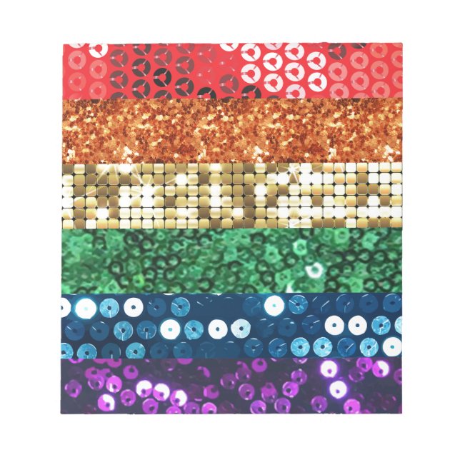 sequin pride flag notepad (Front)