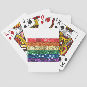 sequin pride flag playing cards