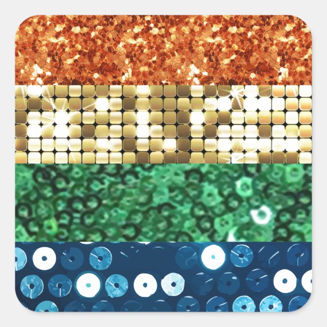 sequin pride flag square sticker (Front)