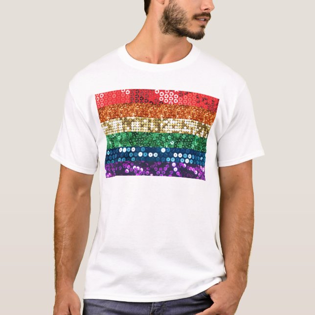 sequin pride flag T-Shirt (Front)