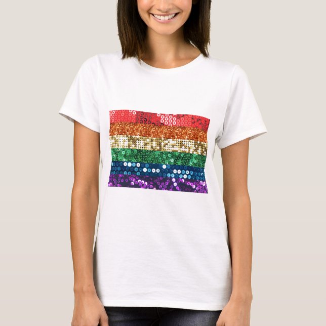 sequin pride flag T-Shirt (Front)