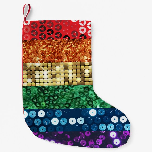sequin pride flag xmas christmas stocking (Front)