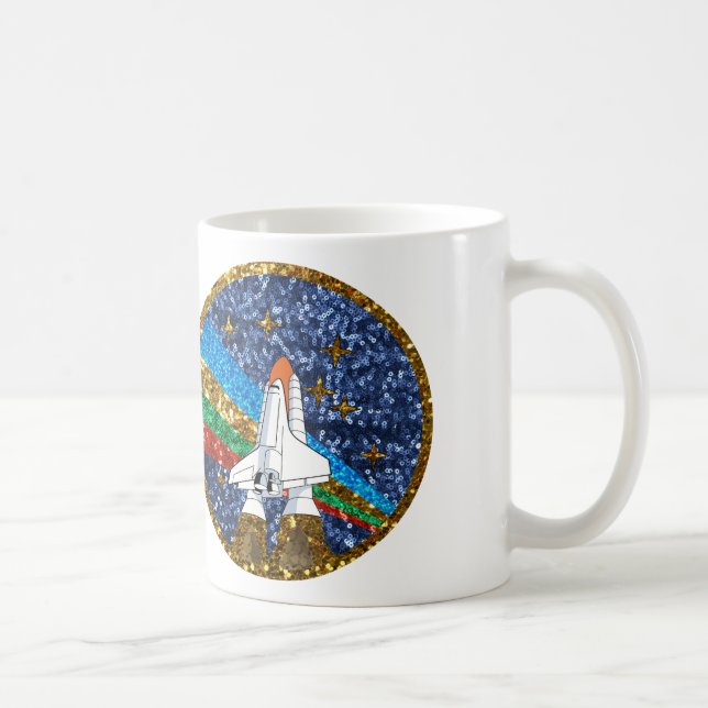 sequin space ship coffee mug (Right)