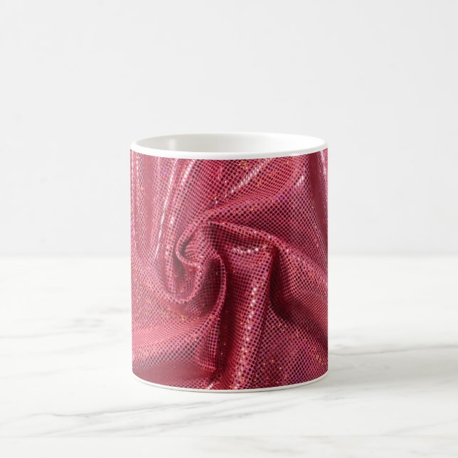 Sequin sparkle glitter pink red coffee mug (Center)