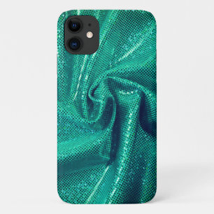 Sequin sparkle glitter teal green iPhone 11 case