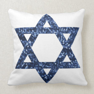 sequin star of david cushion