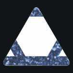 sequin star of david triangle sticker<br><div class="desc">"star of david", passover, purim, "rosh hoshanah", jewish, jew, , hanukkah, chanukkah, , hanukka, chanukka, hannukah, channukah, hannuka, channuka glitter, sequins, hebrew holidays, "navy blue" glittery glittering white blank minimalist judaism</div>