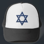 sequin star of david trucker hat<br><div class="desc">"star of david", passover, purim, "rosh hoshanah", jewish, jew, , hanukkah, chanukkah, , hanukka, chanukka, hannukah, channukah, hannuka, channuka glitter, sequins, hebrew holidays, "navy blue" glittery glittering white blank minimalist judaism</div>