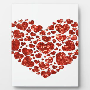 sequin valentines day heart plaque