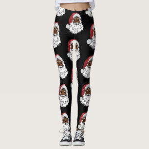 sequined black santa claus leggings