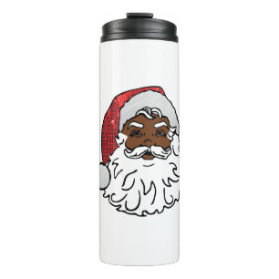 sequined black santa claus thermal tumbler