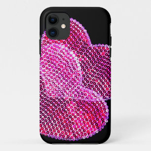 Sequined hearts design iphone 5 case