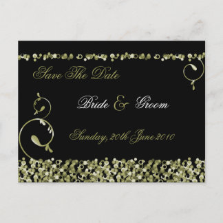 Sequinned Save The Date Postcard :: Gold