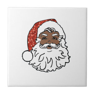 sequins black santa claus ceramic tile