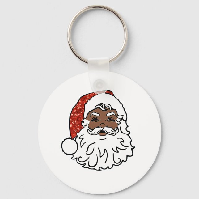 sequins black santa claus key ring (Front)
