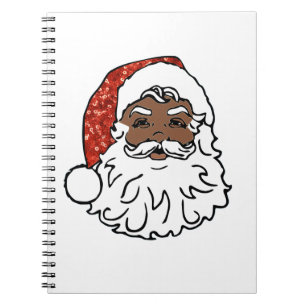 sequins black santa claus notebook