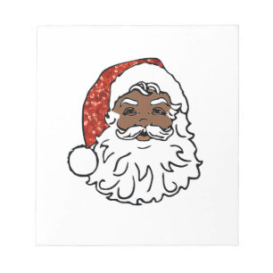 sequins black santa claus notepad