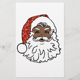 sequins black santa claus stationery