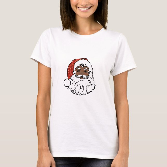 sequins black santa claus T-Shirt (Front)