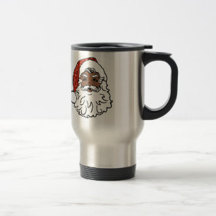 sequins black santa claus travel mug