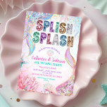 Sequins Glitters Mermaids Sibling Twins Birthday  Invitation<br><div class="desc">Sequins Glitters Mermaids Sibling Twins Birthday Invitation,  Our Little Mermaid Birthday Invite,  Editable Shell Birthday Party</div>