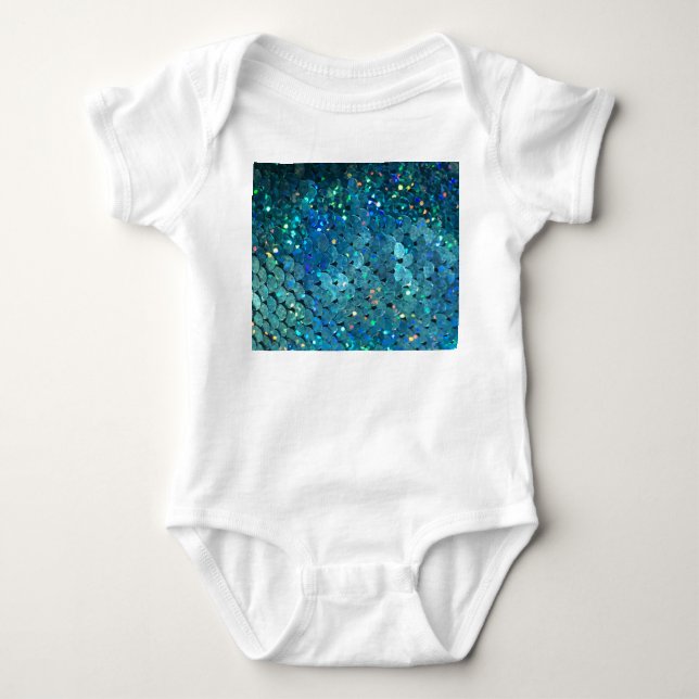 Sequins Sparkle: Macro Abstract Background Baby Bodysuit (Front)