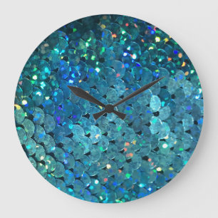 Sequins Sparkle: Macro Abstract Background Large Clock